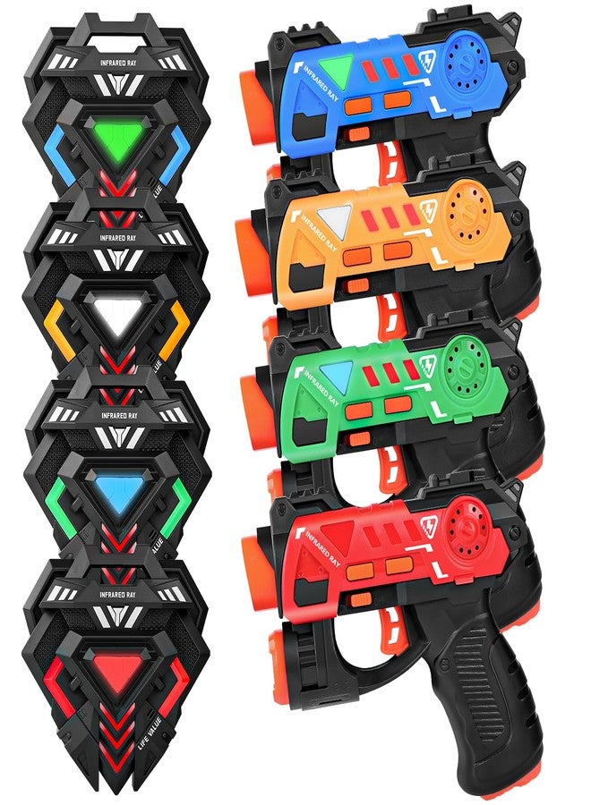 KIZJORYA Laser Tag Guns Set of 4, Laser Tag for Boys Age 8-12 with 4 Infrared Vests & 4 Laser Guns, Multi Players Sports & Outdoor Play Toys, Outside Activity Backyard Games - Image 1